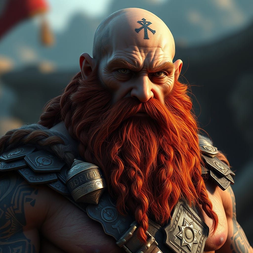 Battle-Hardened Barbarian: A Sturdy Dwarf Warrior