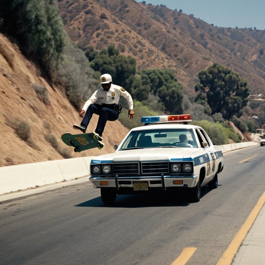 1970s Skateboard Chase Scene in Los Angeles