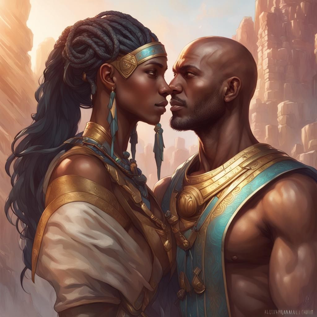 Anck-su-namun and Imhotep: Hyperdetailed Portrait