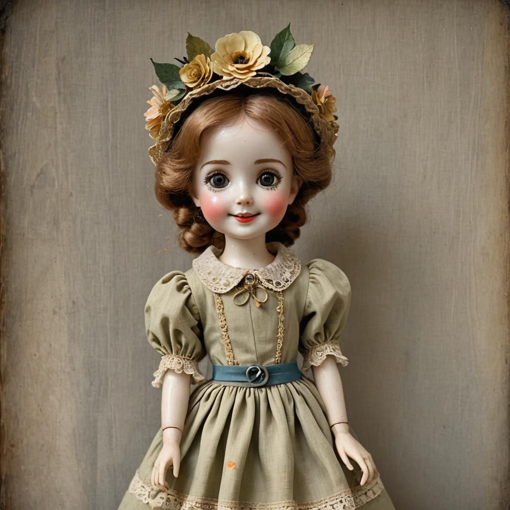Cute French Fairy Doll in Vintage Style