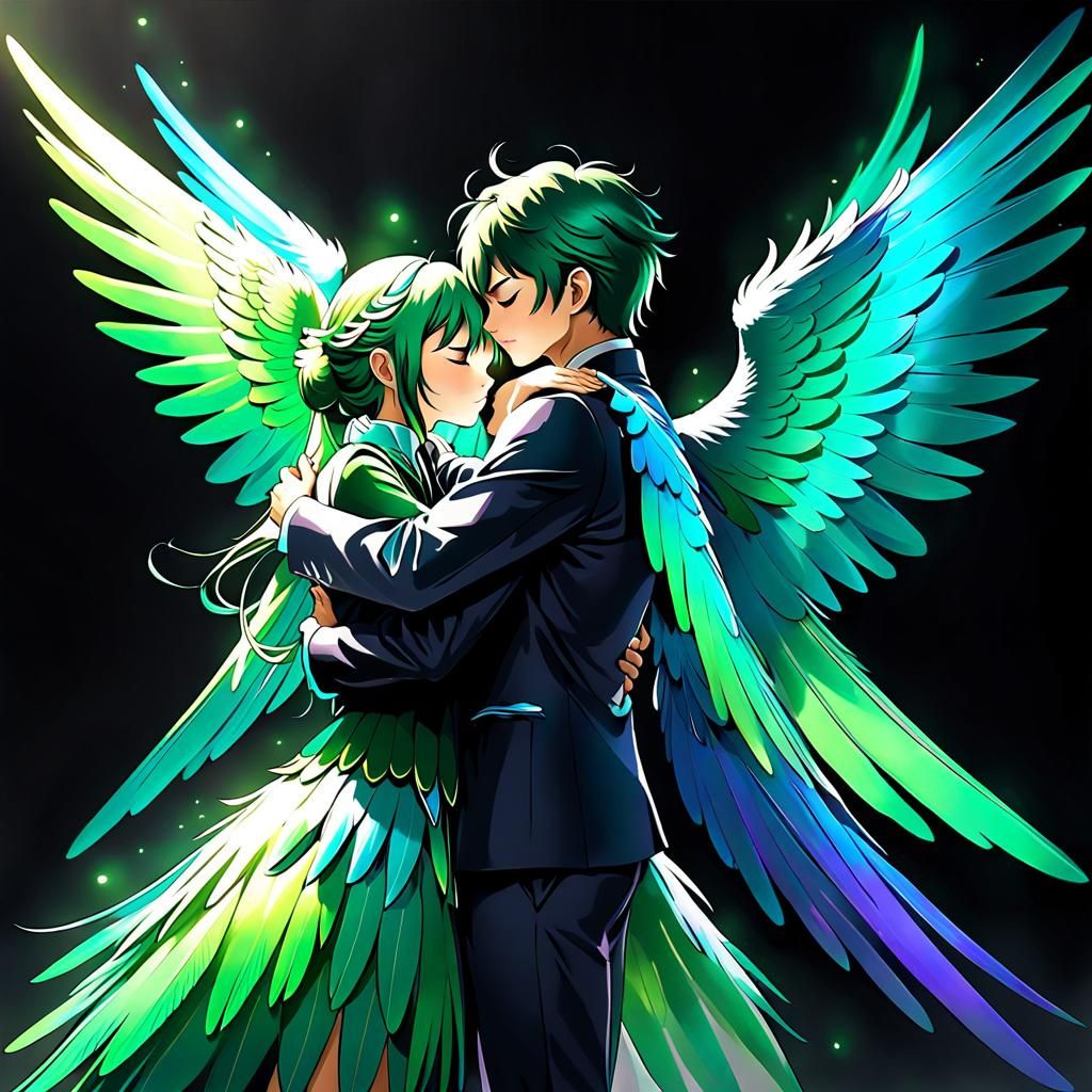 Angel's Embrace: Iridescent Wings Take Flight