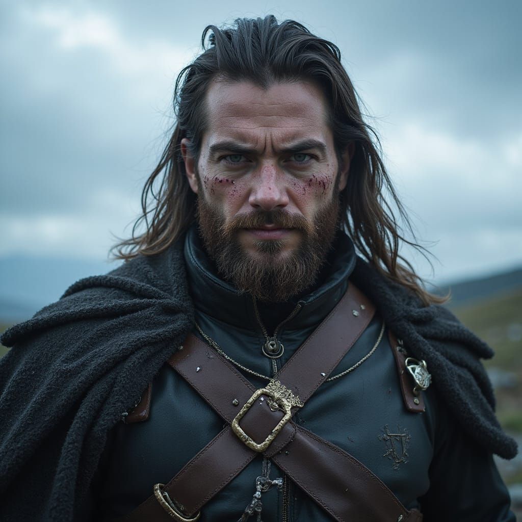 Eivor of Assassin's Creed in Norway with Water Drops