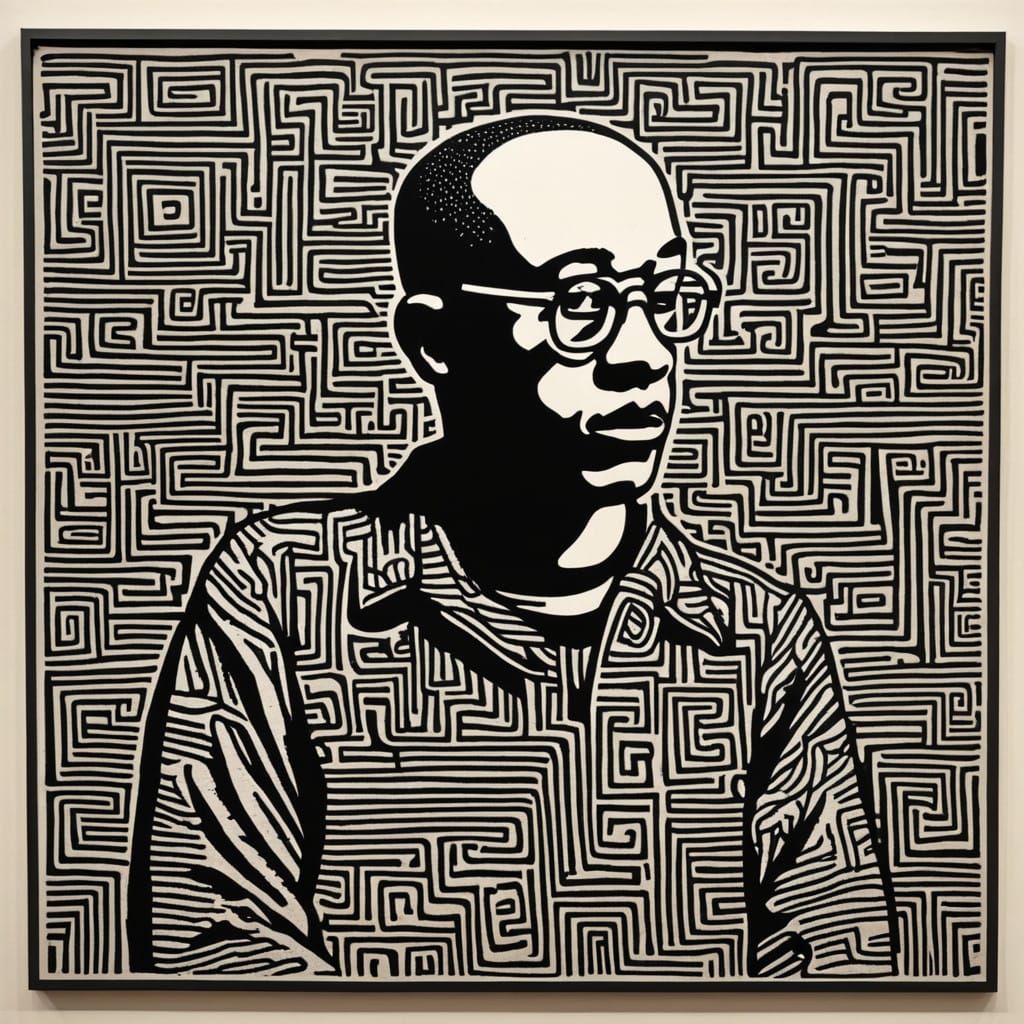 Street Art Collage in Deep Thought