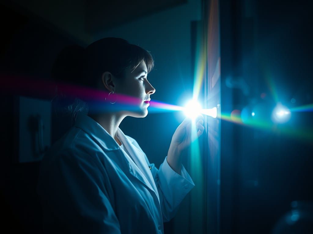 Lab Technician and Prism Rainbow, Cinematic Style