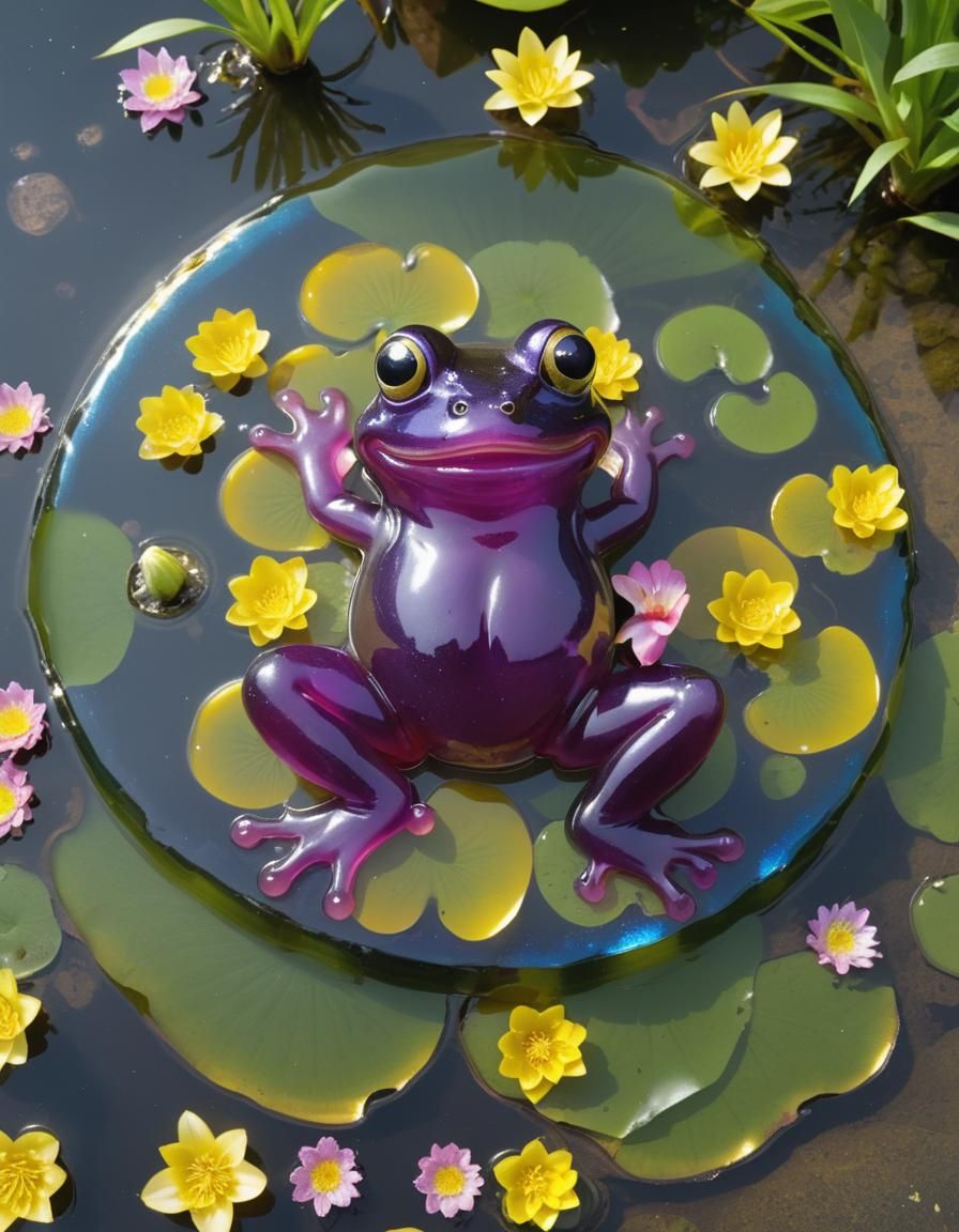 🍃 Jelly Sunbathing Frog 🐸