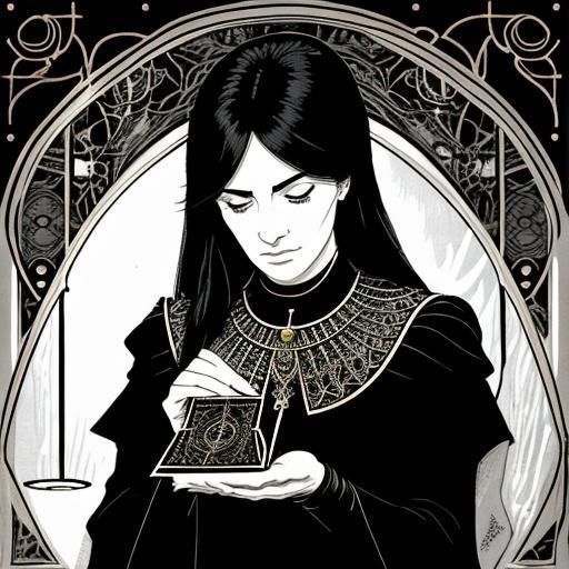 Woman Receives a Tarot Card Reading