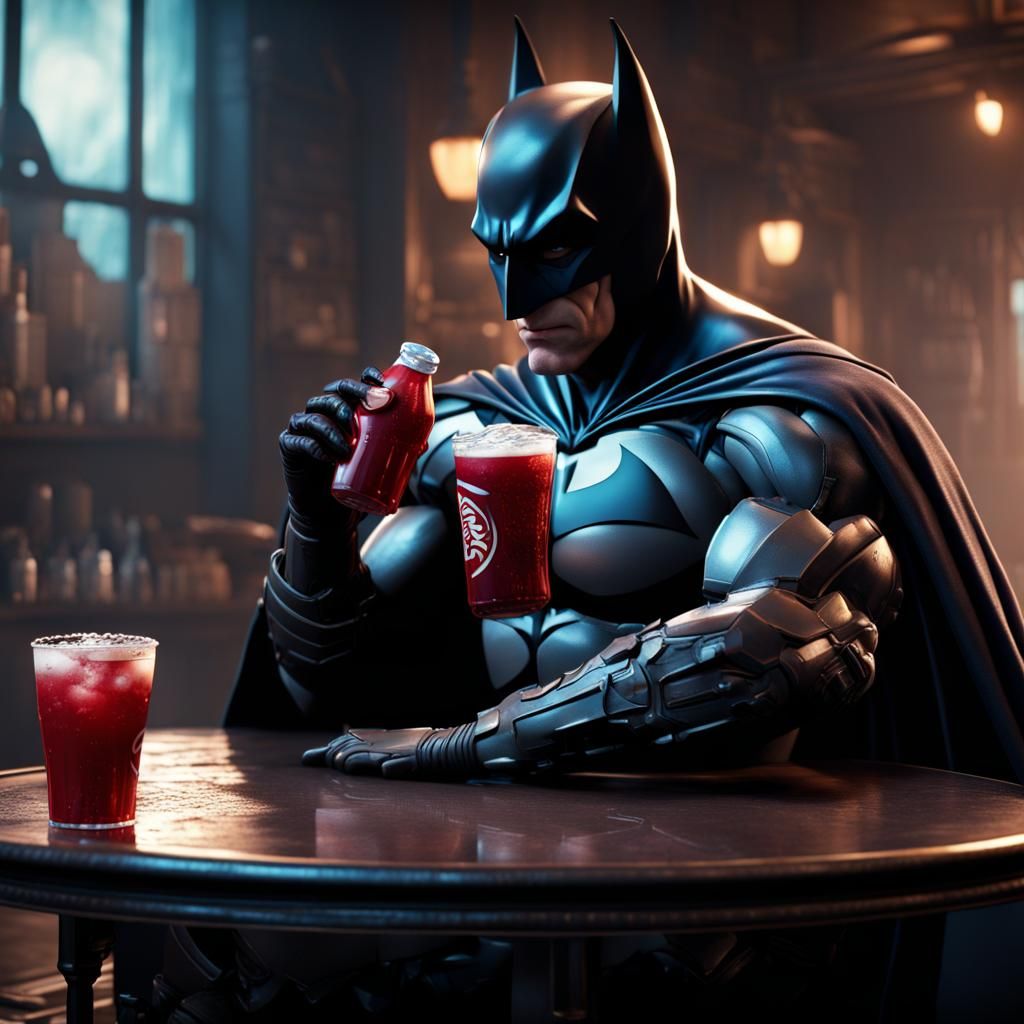 Batman Enjoys Dr. Pepper: Detailed Matte Painting