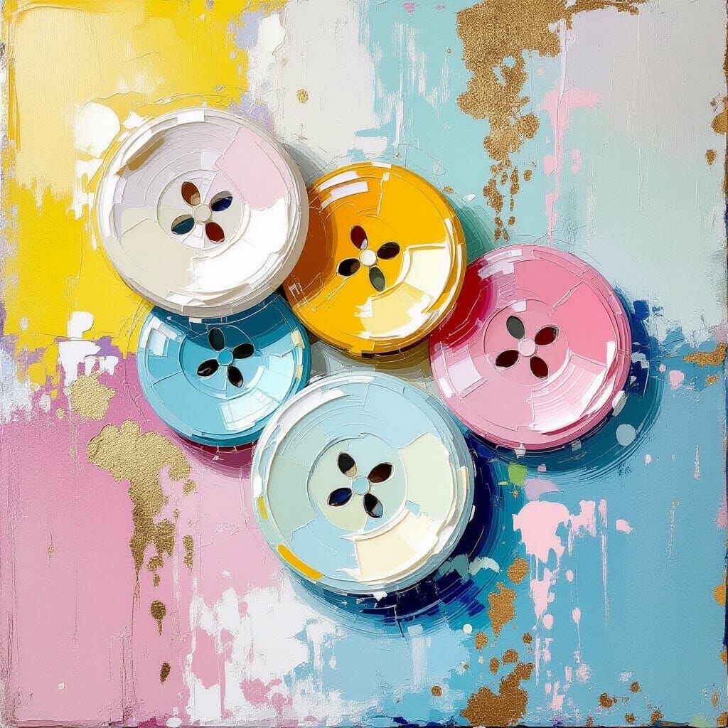 Metamodern Buttons in Rococo Impressionist Style