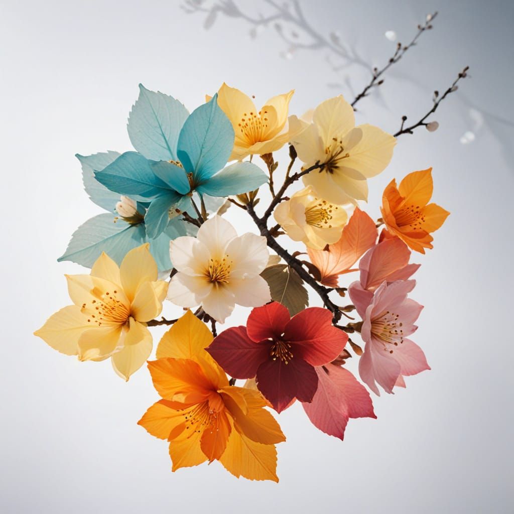 Soft Pink Cherry Blossoms in Traditional Japanese Garden