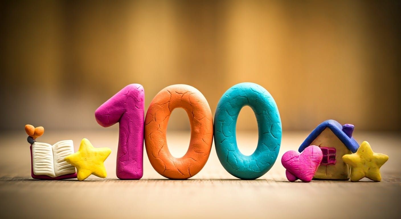 Vibrant Claymation Numbers Amidst Whimsical Clay Objects