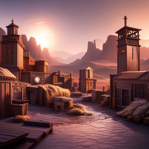 Desert Ghost Town Matte Painting