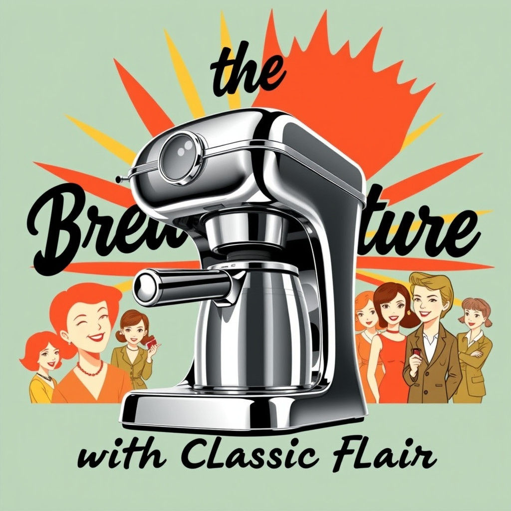 Retro Coffee Machine Ad in 1950s Style