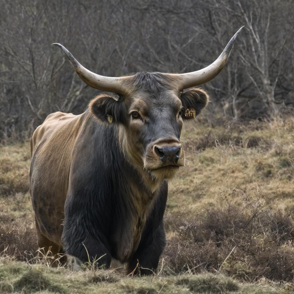 Cow and Lion Side-by-Side