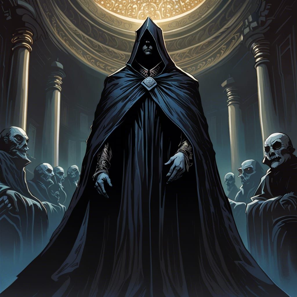 Dark Faceless Emperor in High Gothic Setting