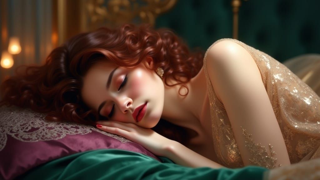 Ethereal Dreamer in Velvet Opulence