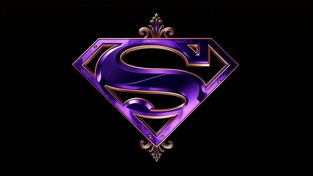 Violet Baroque Superman Symbol Art