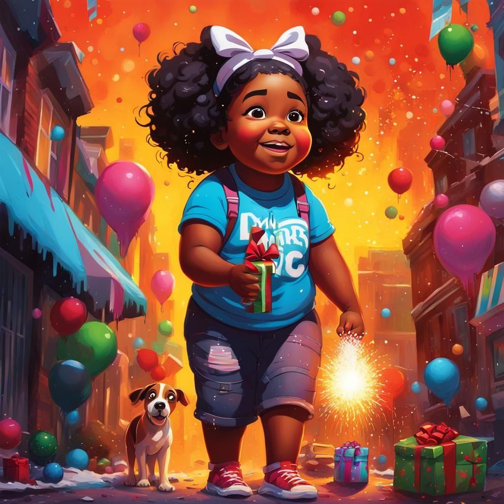 Vibrant Christmas Celebration in Graffiti Style