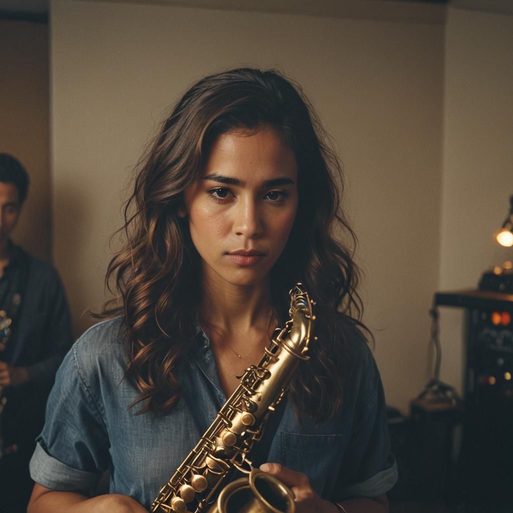Saxophone Player in Moody Cinematic Shot