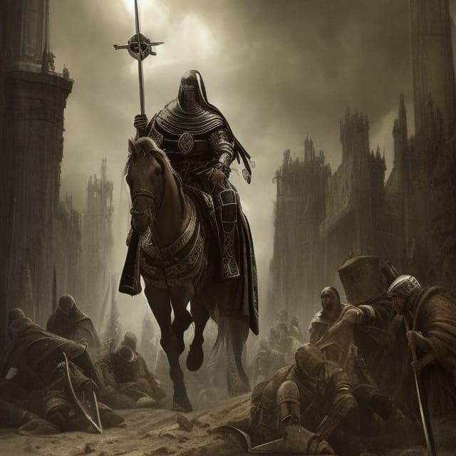 Epic Digital Knight Templar Returns from Battle