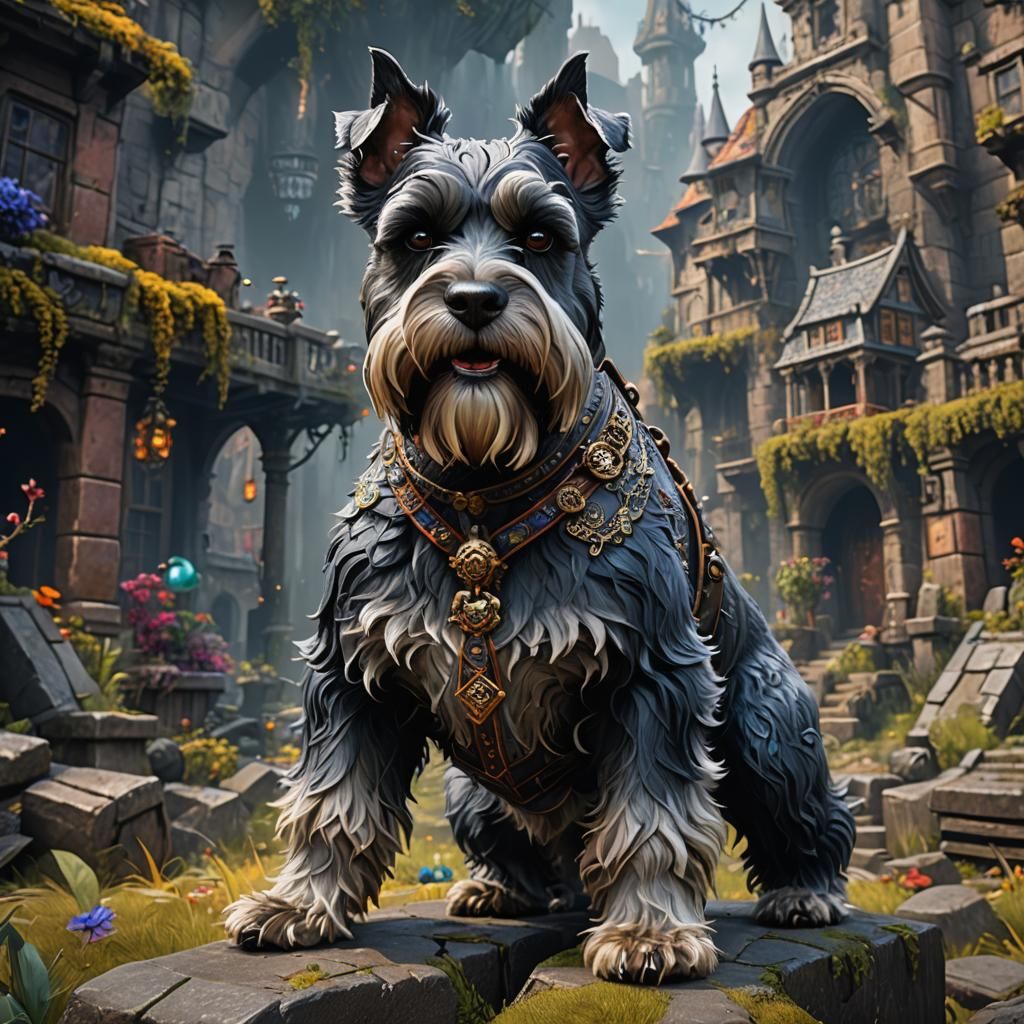 Fantastical Schnauzer Painting in Unreal Engine 5