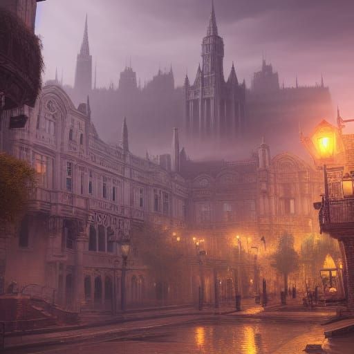 Fantastical Old Nottingham City in Deep Color