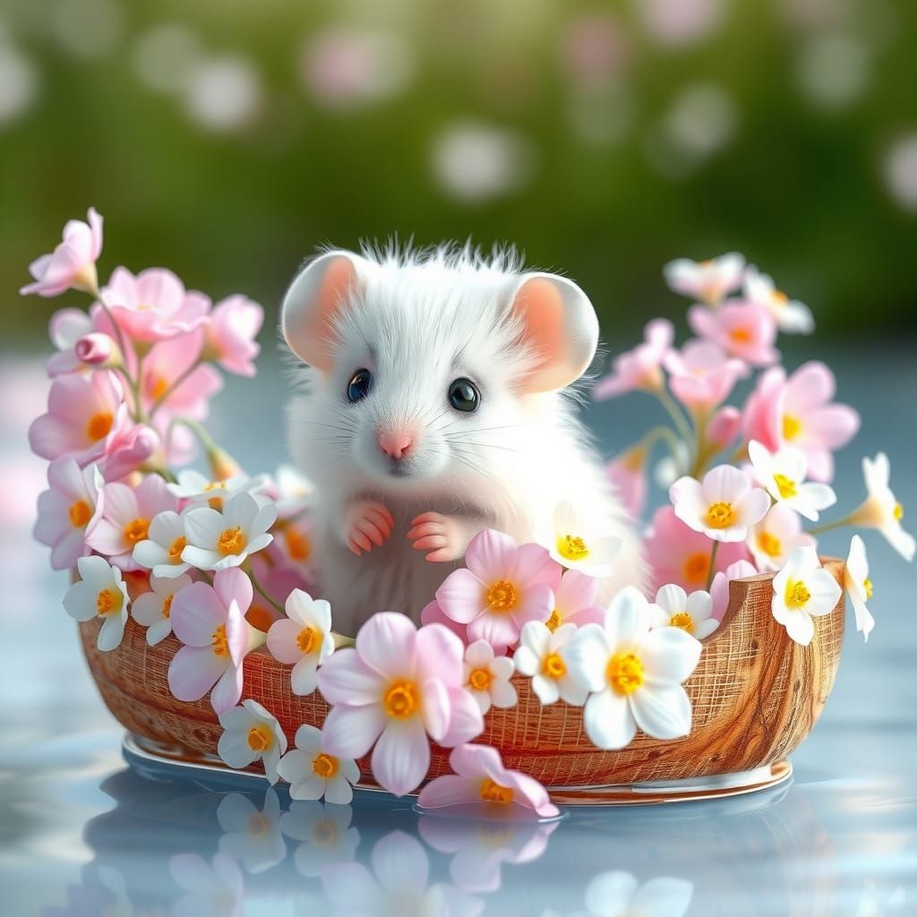 Whimsical Mouse Cruises in a Pastel Paradise