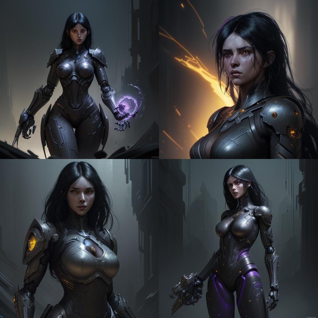 Militant Robot Woman: Dark Fantasy Concept Art