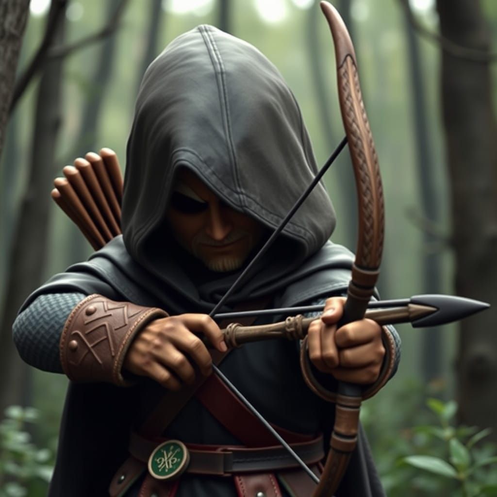 Realistic Claymation Assassin in Mysterious Forest