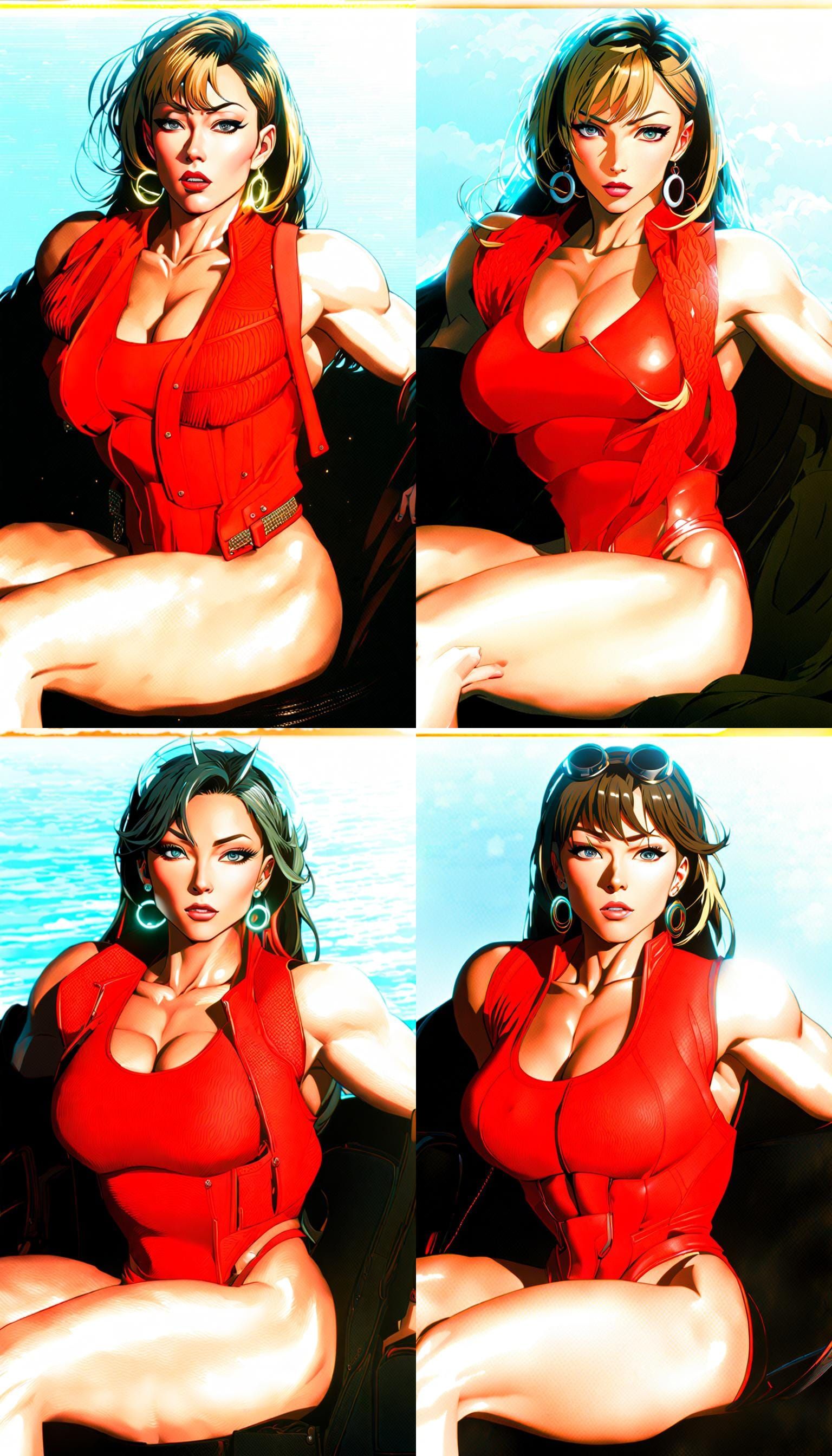 Anime Muscle Woman with Supernatural Powers