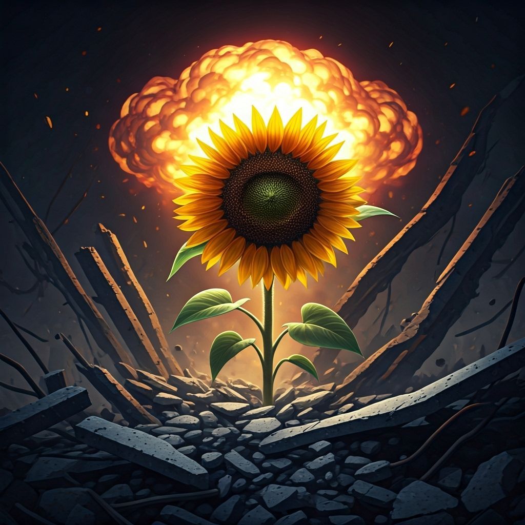 Post-Apocalyptic Sunflower Emerges After Nuclear Blast