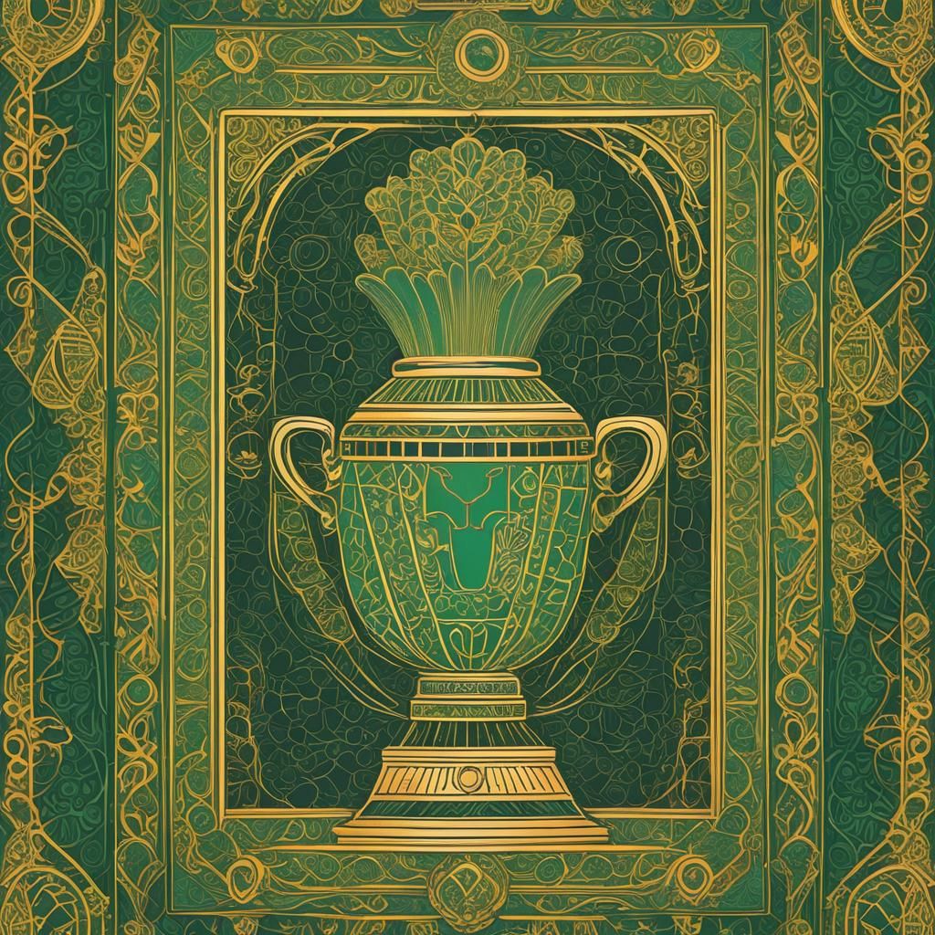 Egyptian Pharaoh with Vase in Bauhaus Pop Art