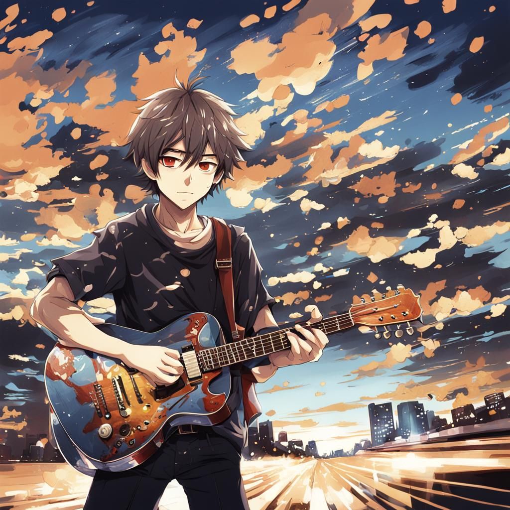 Guitar in Anime Style