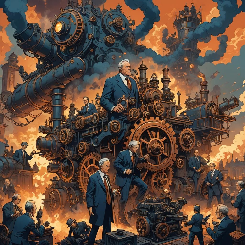 Whimsical Concept Art: Bumbling Politicians in Chaos