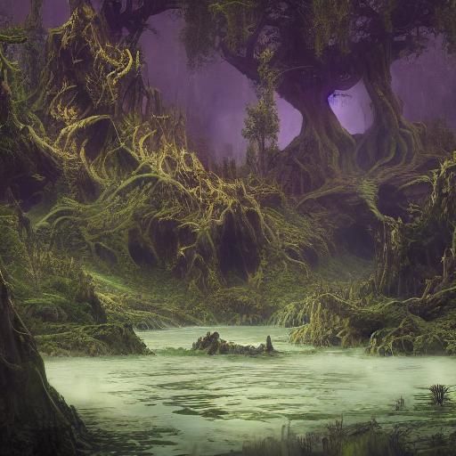 Shrek-Gru Creature in Mystical Swamp, Unreal Engine 5