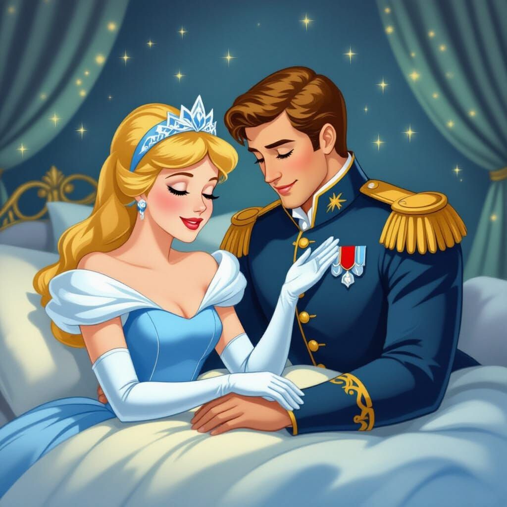 Cinderella and Prince Charming Sleeping