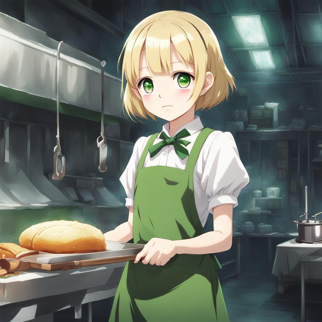 Anime-Style Girl in Morgue with Blonde Hair
