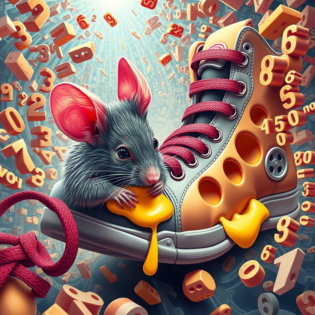 Hyperrealistic Mouse in a Futuristic, Psychedelic Landscape