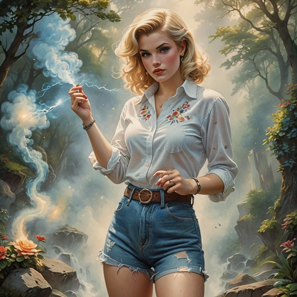 Vintage Photo of a Rockabilly Beauty in Ethereal Style