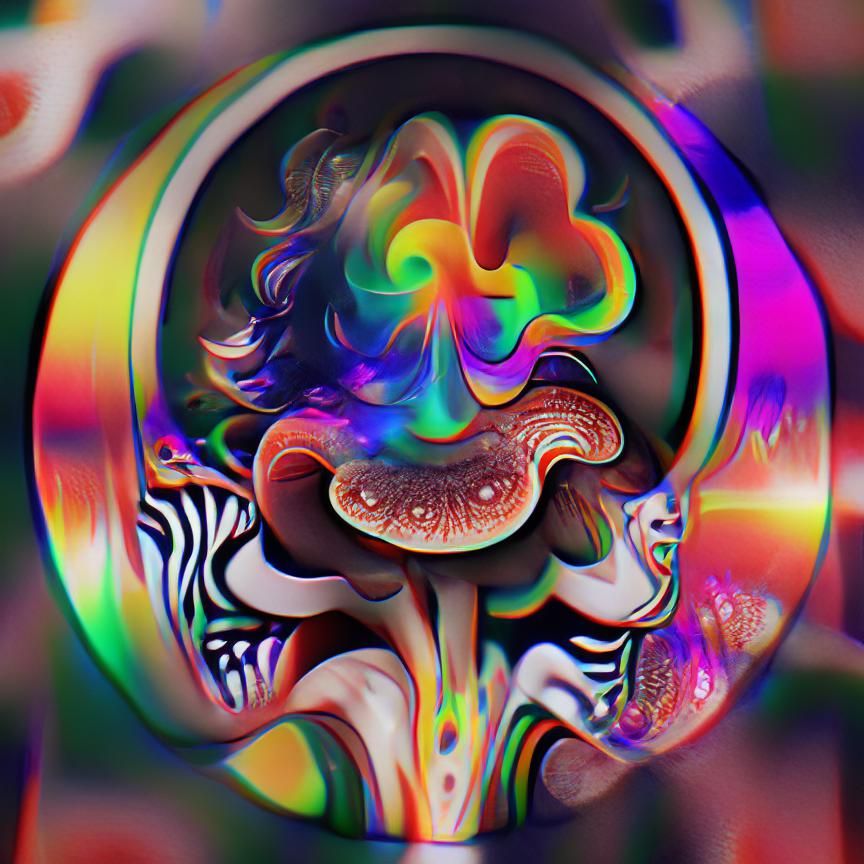 Abstract Psychedelic Swirls in Vivid Colors