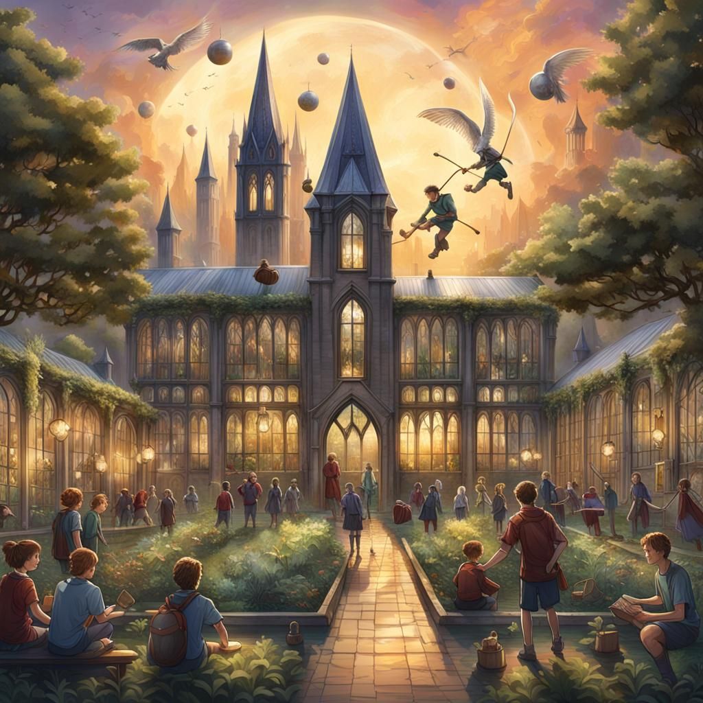 Mystical Academy Grounds with Quidditch Pitch