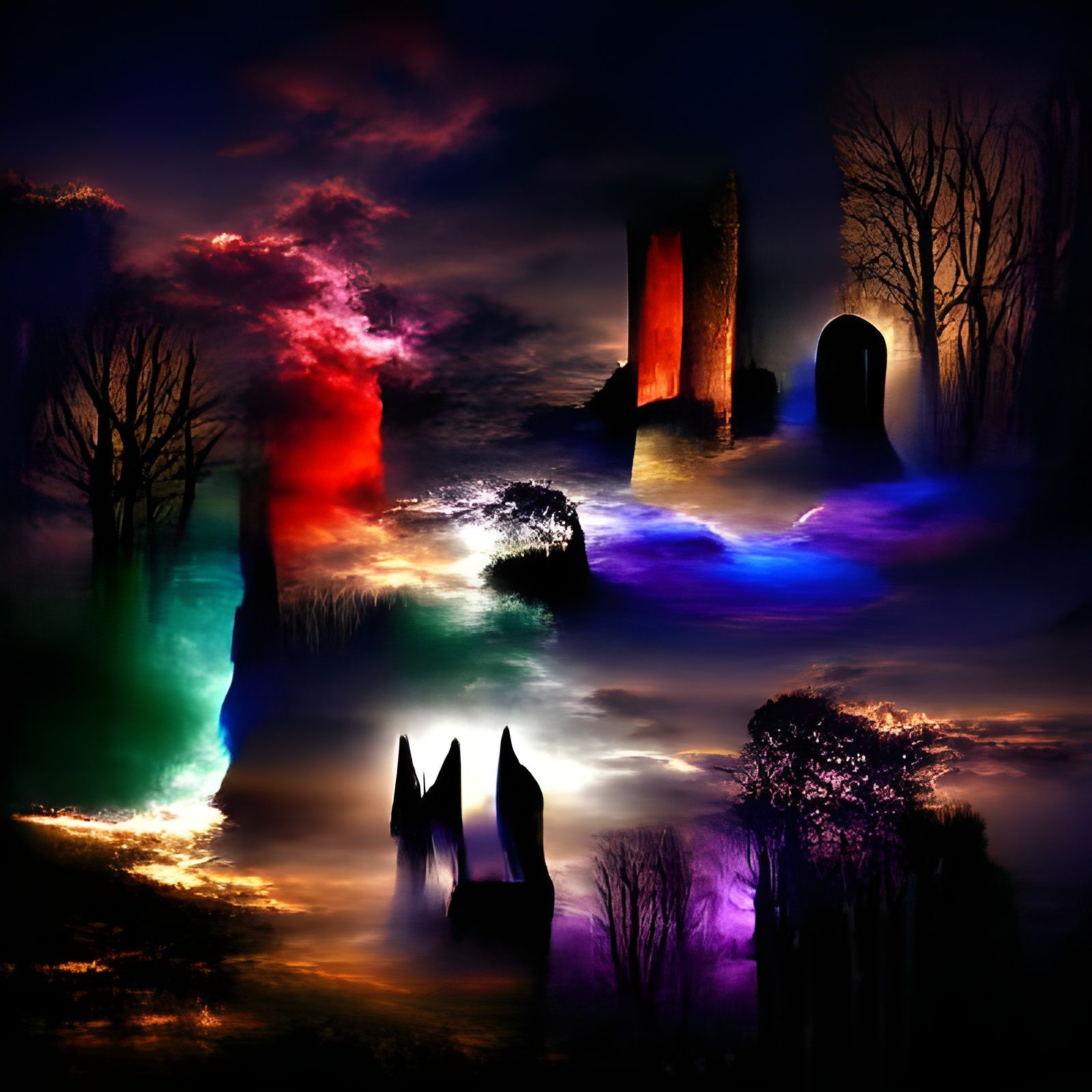 Ethereal Gothic Art: Mysterious Twilight Infinity