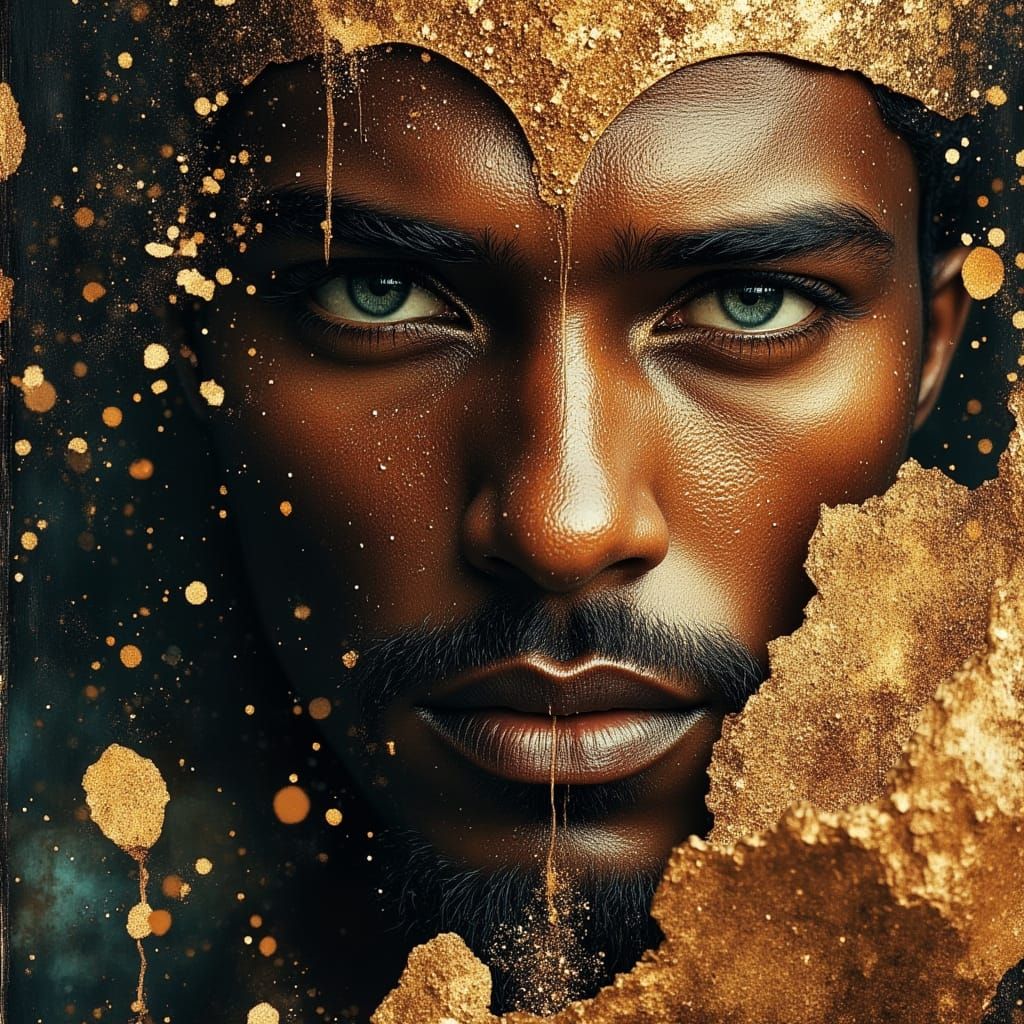 Radiant God-King Portrait in Divine Oil Style