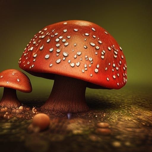 Hyperrealistic Mushroom Splash Art in Color Depth