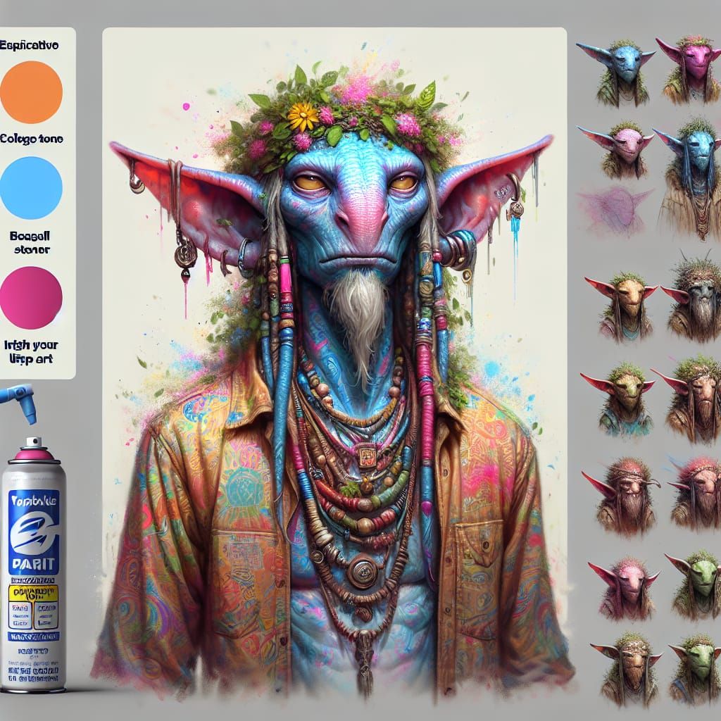 Firbolg Portrait in Painterly Graffiti Style