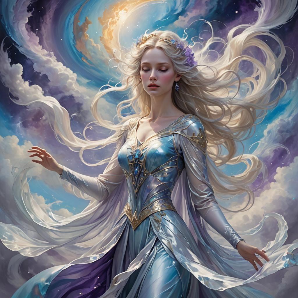 Ethereal Wind Queen in a Swirling Vortex