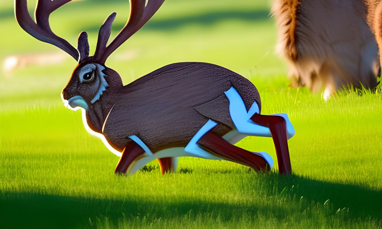 Jackalope Grazing in Versailles: Photo Realistic