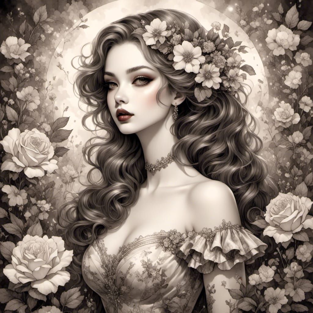 Sci-Fi Pinup in Digital Ink Style