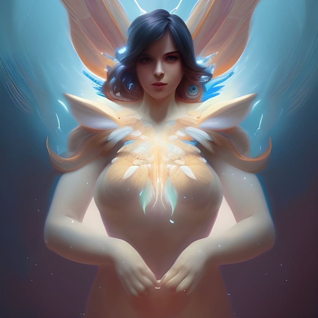 Mothra Portrait in Hyperdetailed Art Nouveau Style