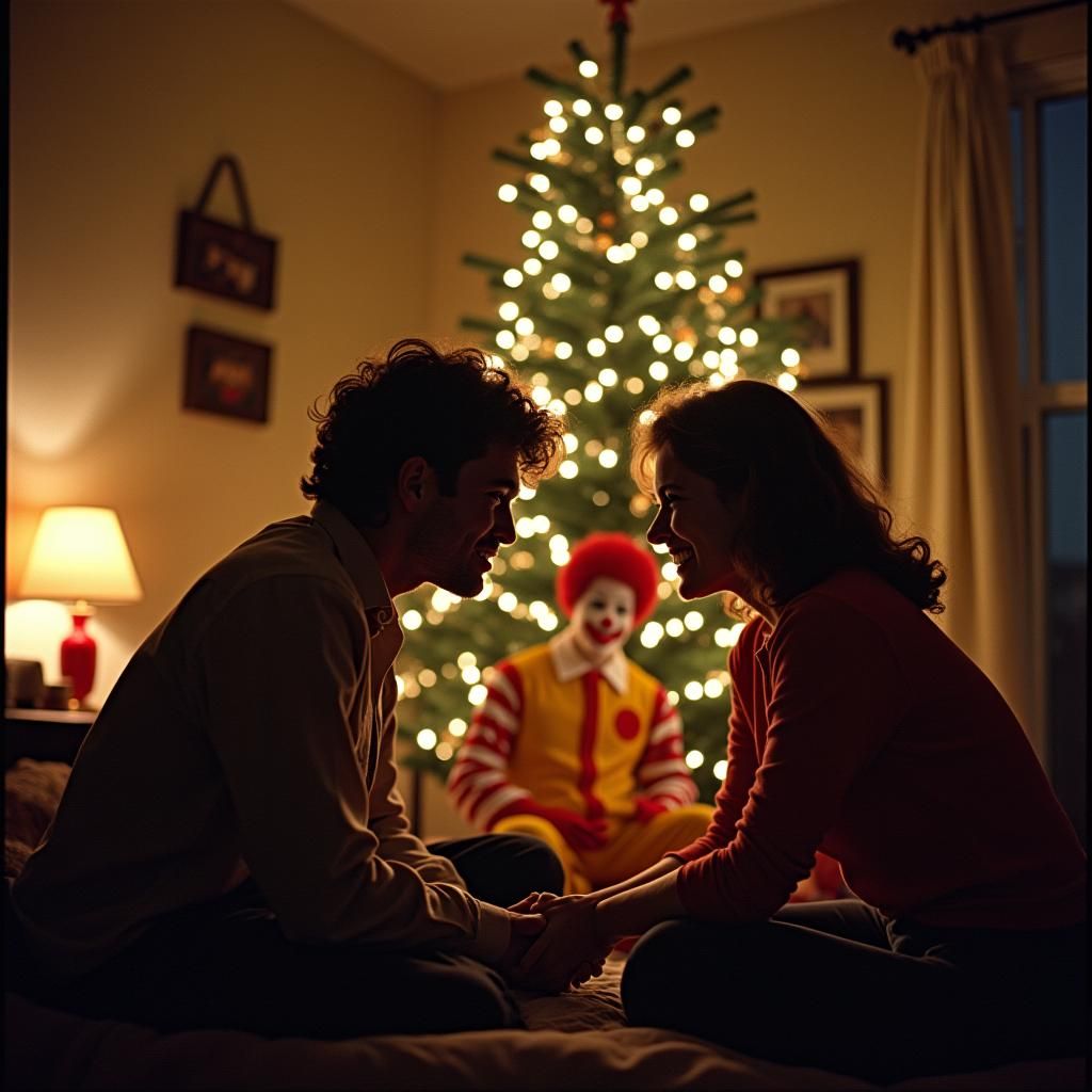 Ronald McDonald Photobombs Christmas: Cinematic 80s Film