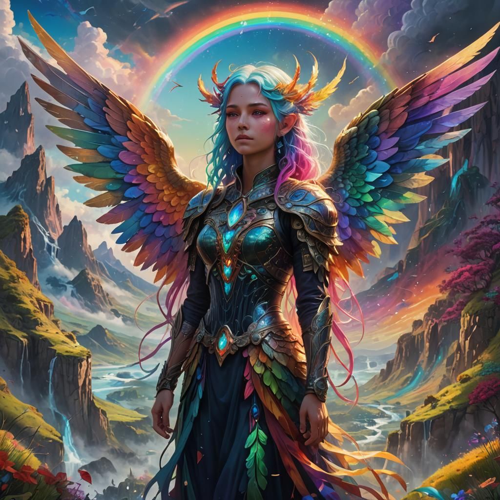 Mystical Being in Dreamlike Fantasy Landscape